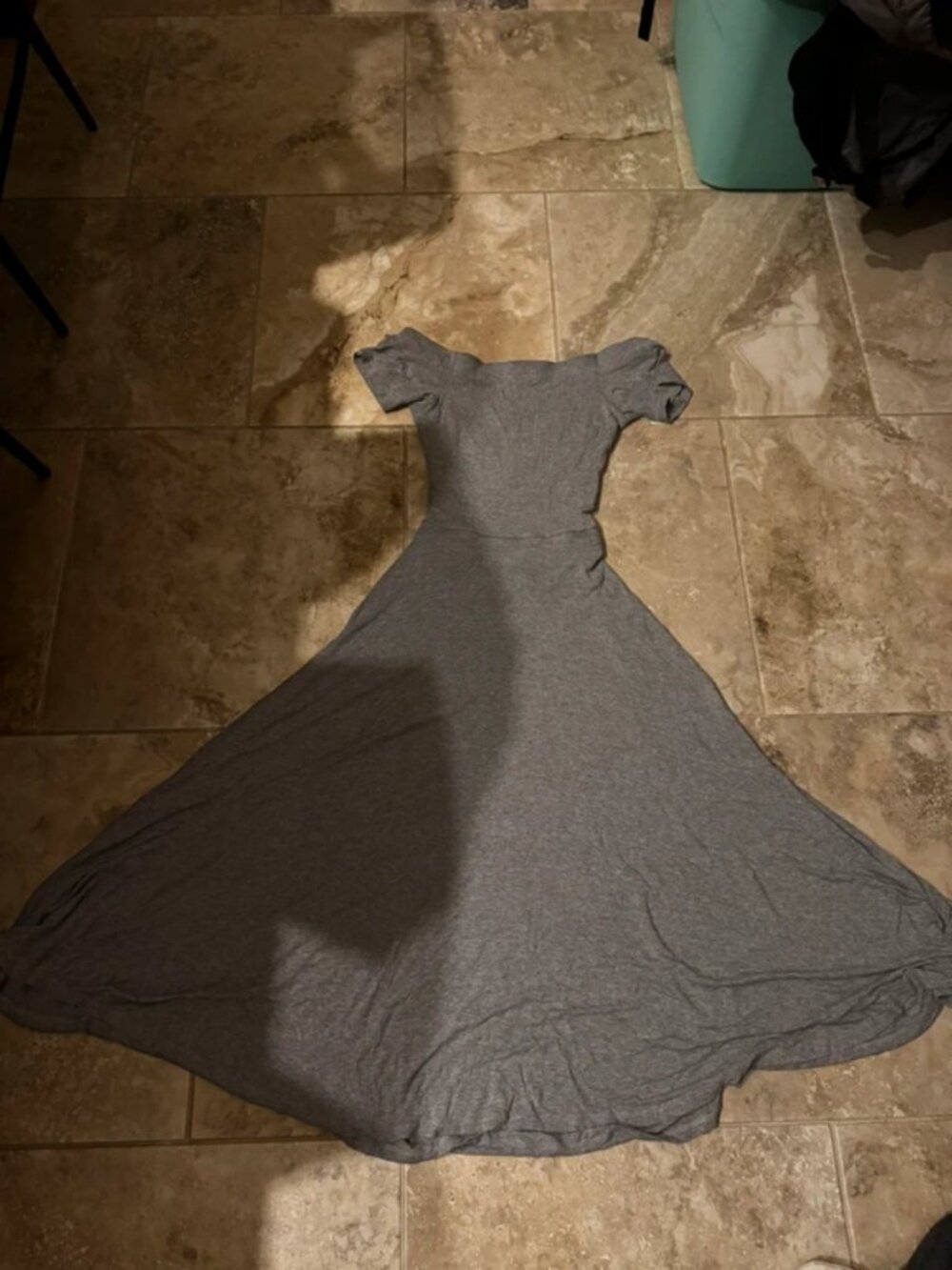 Grey Open Back Midi Dress M